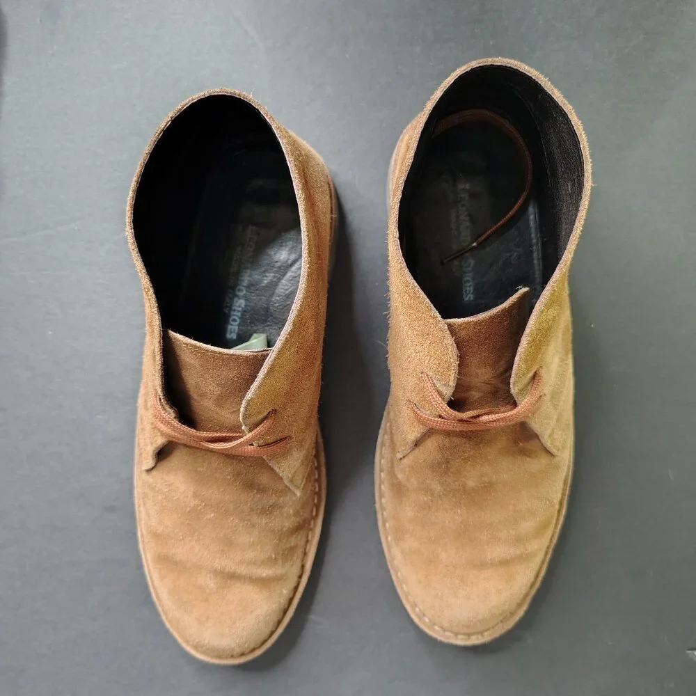 Leonardo Shoes Desert Boots Size 40 Beige Suede Leather Hand Made‎ Italian Brown